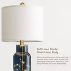 USB Modern Blue Bedside Lamp — 22" - View 5