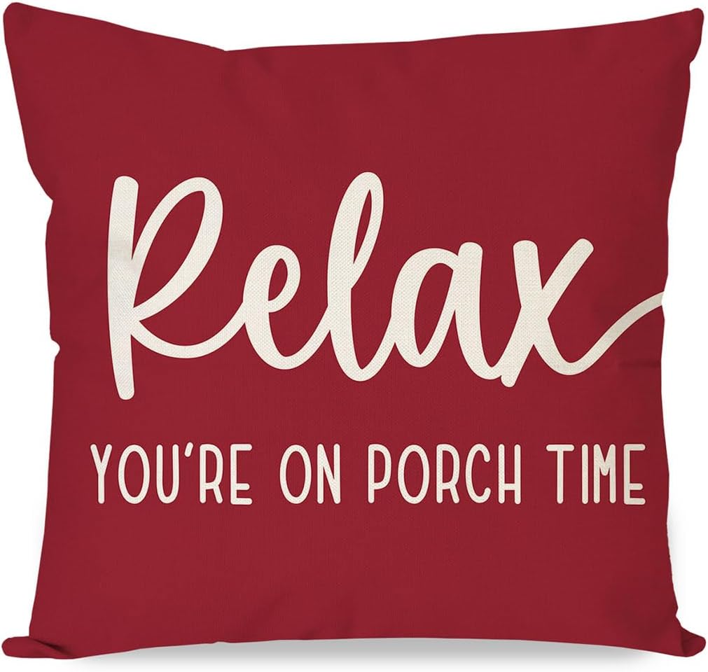 Lumbar Boho Beige Throw Pillow Cover — 20" — Crimson Red