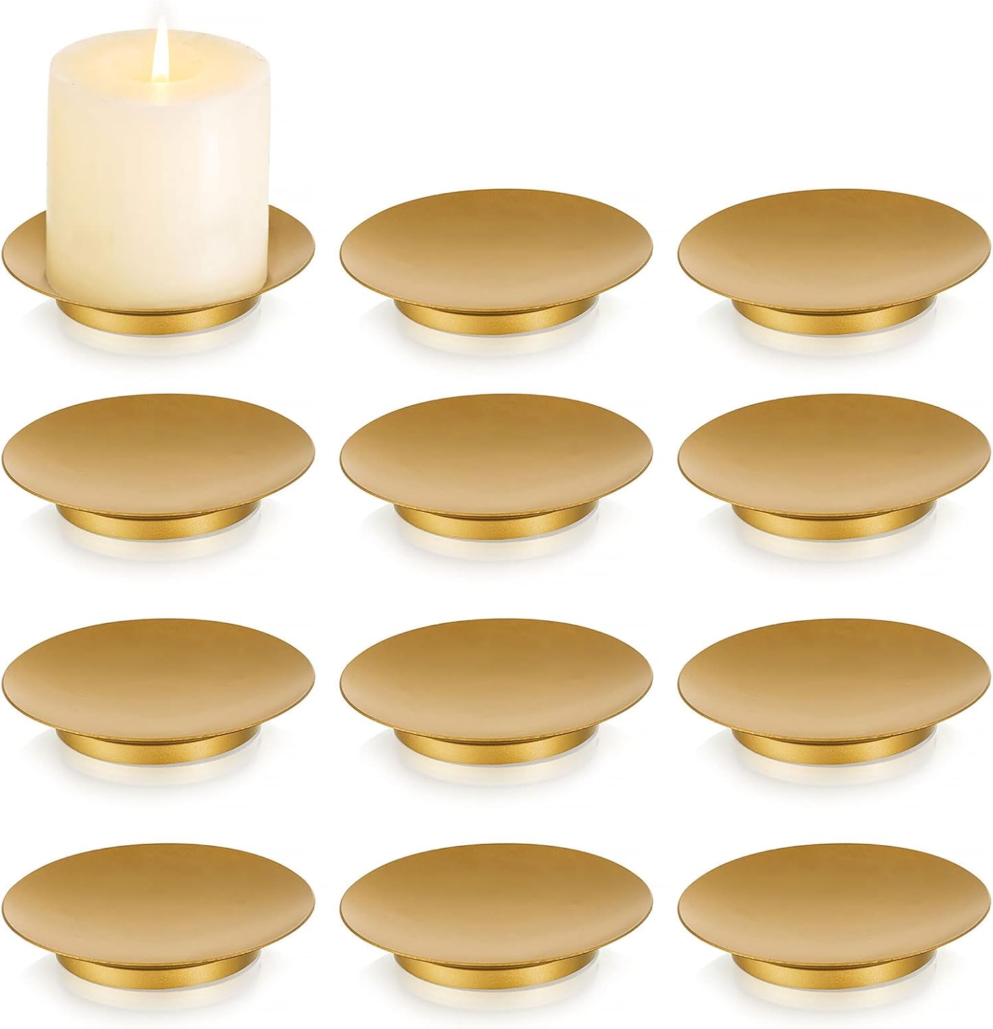 Luxe Black Pillar Candle — Set of 2 — Gold