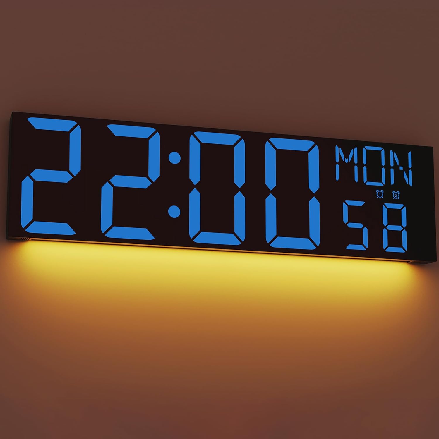 RGB Black Wall Clock — 15" — Blue