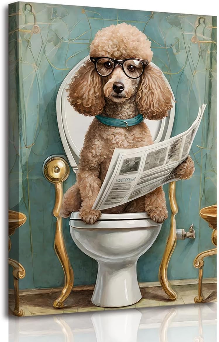 Luxe Black Canvas Wall Art — 12" — Poodle Canvas