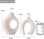Boho Beige Flower Vase — 6.3" - View 6