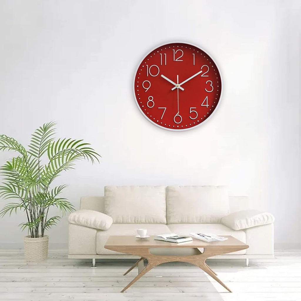 Battery Operated Black Wall Clock — 12" - View 5