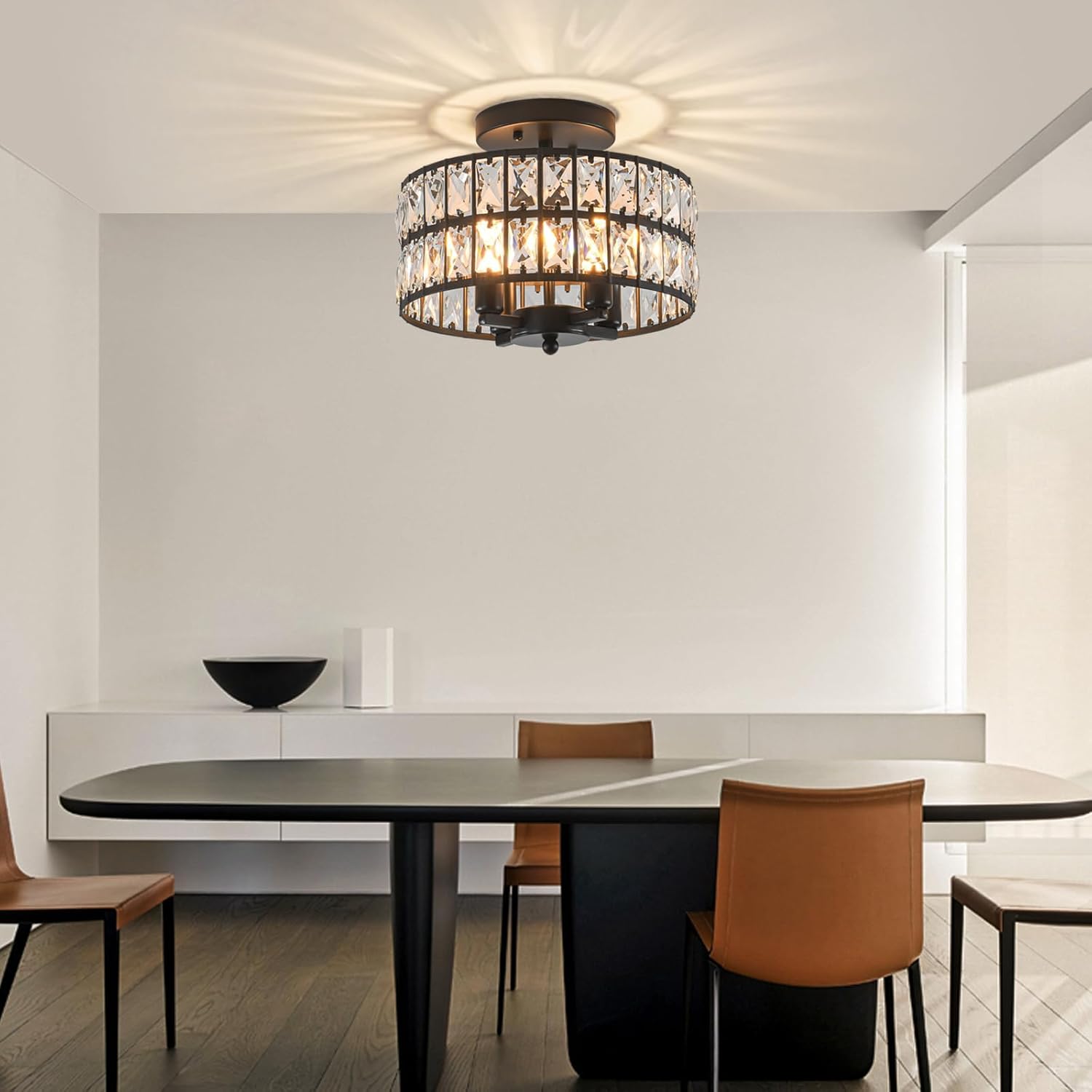 Luxe Black Chandelier — 12.6" - View 7