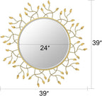 Round Luxe Black Wall Mirror — 39" - View 6