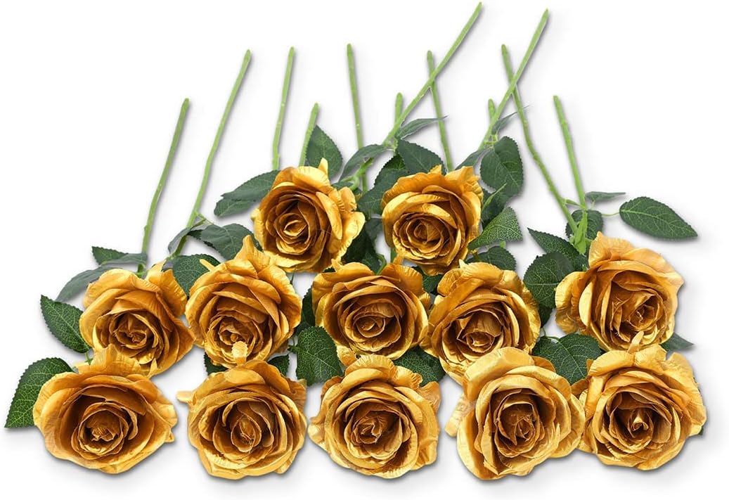 Black Artificial Flowers — Gold