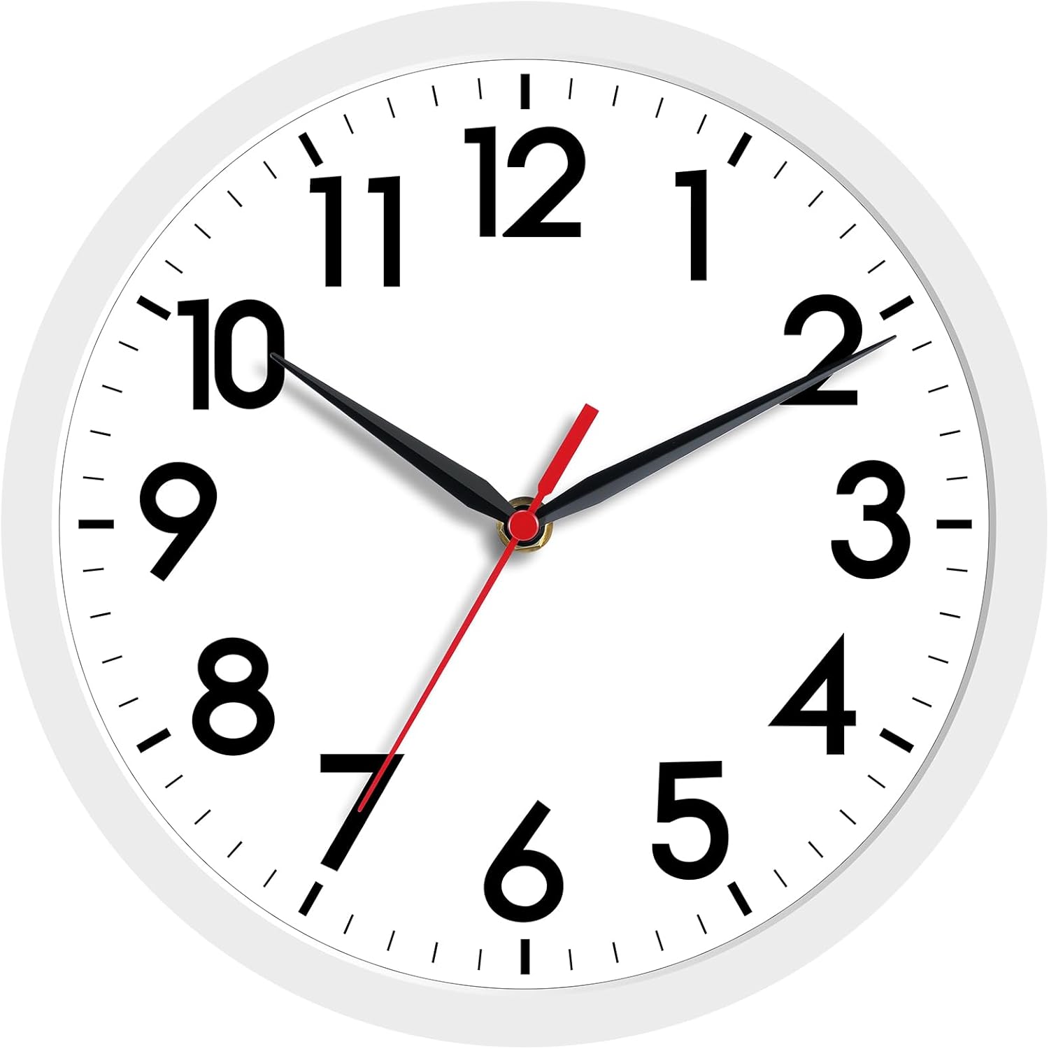 Battery Operated Black Wall Clock — 18" — C_white