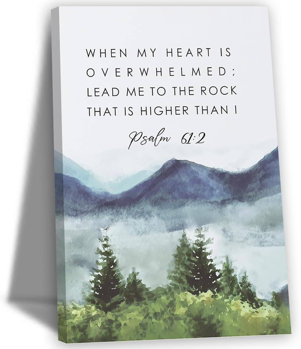 Framed Black Wall Decor — 16" — Mountain（Canvas）