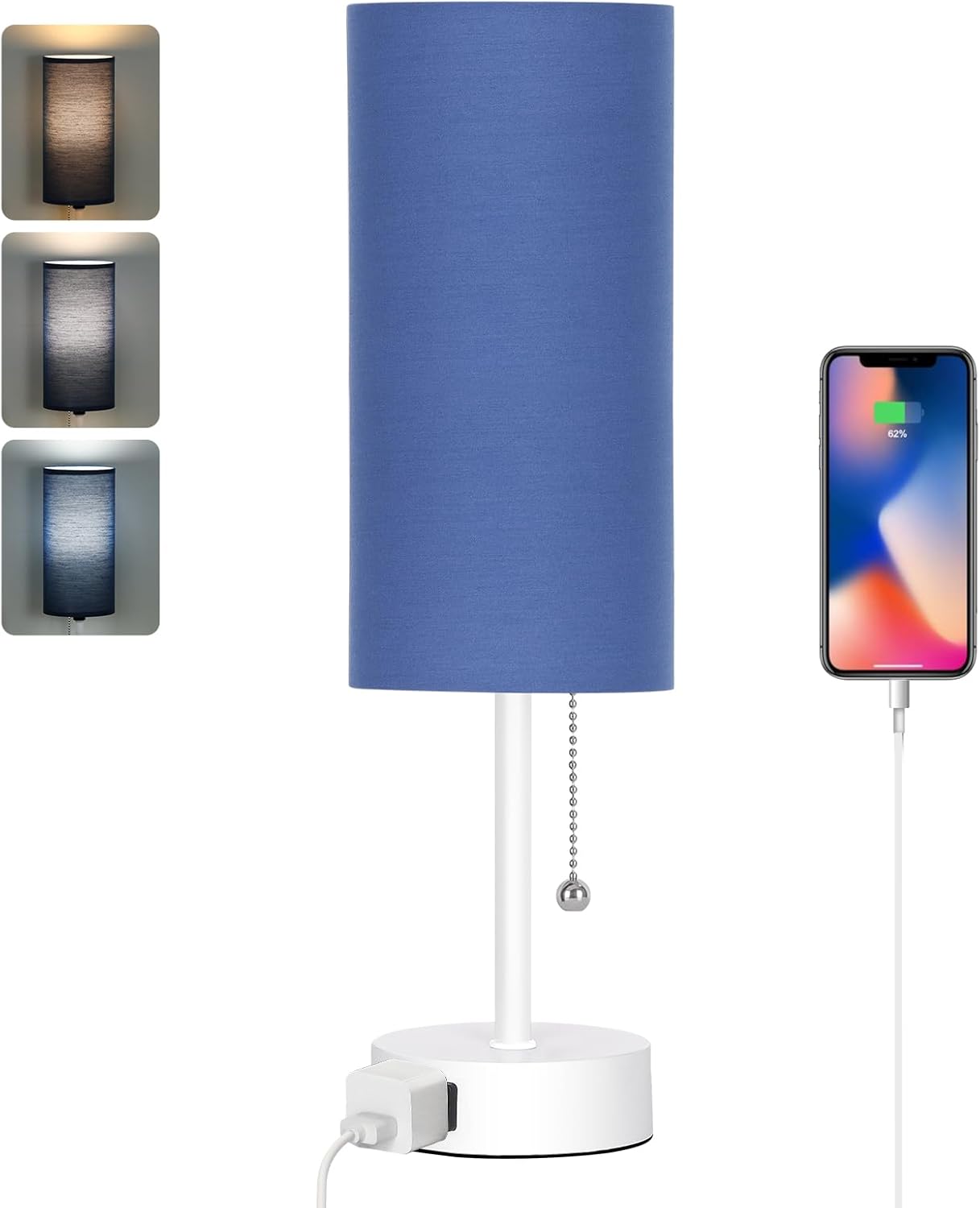 Black Nightstand Lamp — 15 in