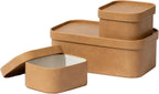 Beige Storage Basket — Set of 3 — Camel
