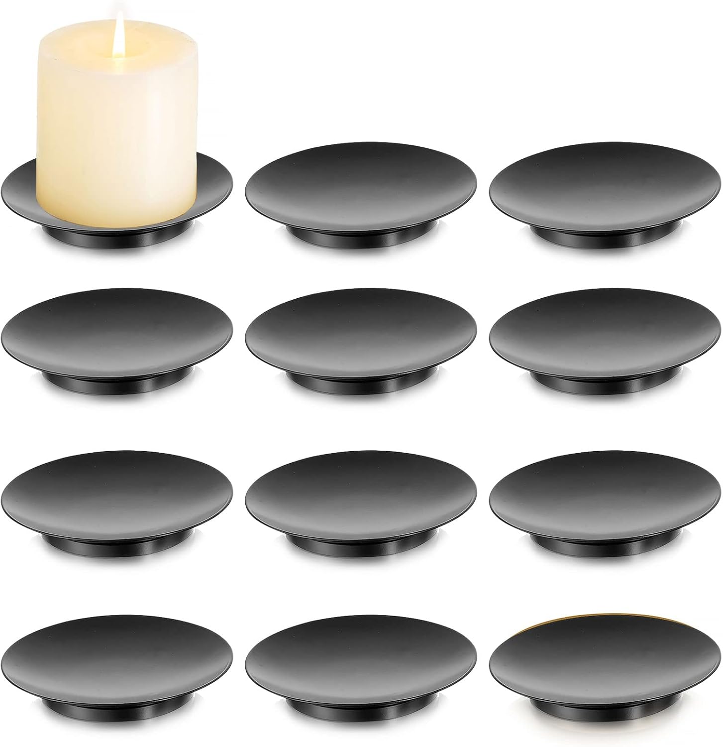 Luxe Black Pillar Candle — Set of 2 — Black