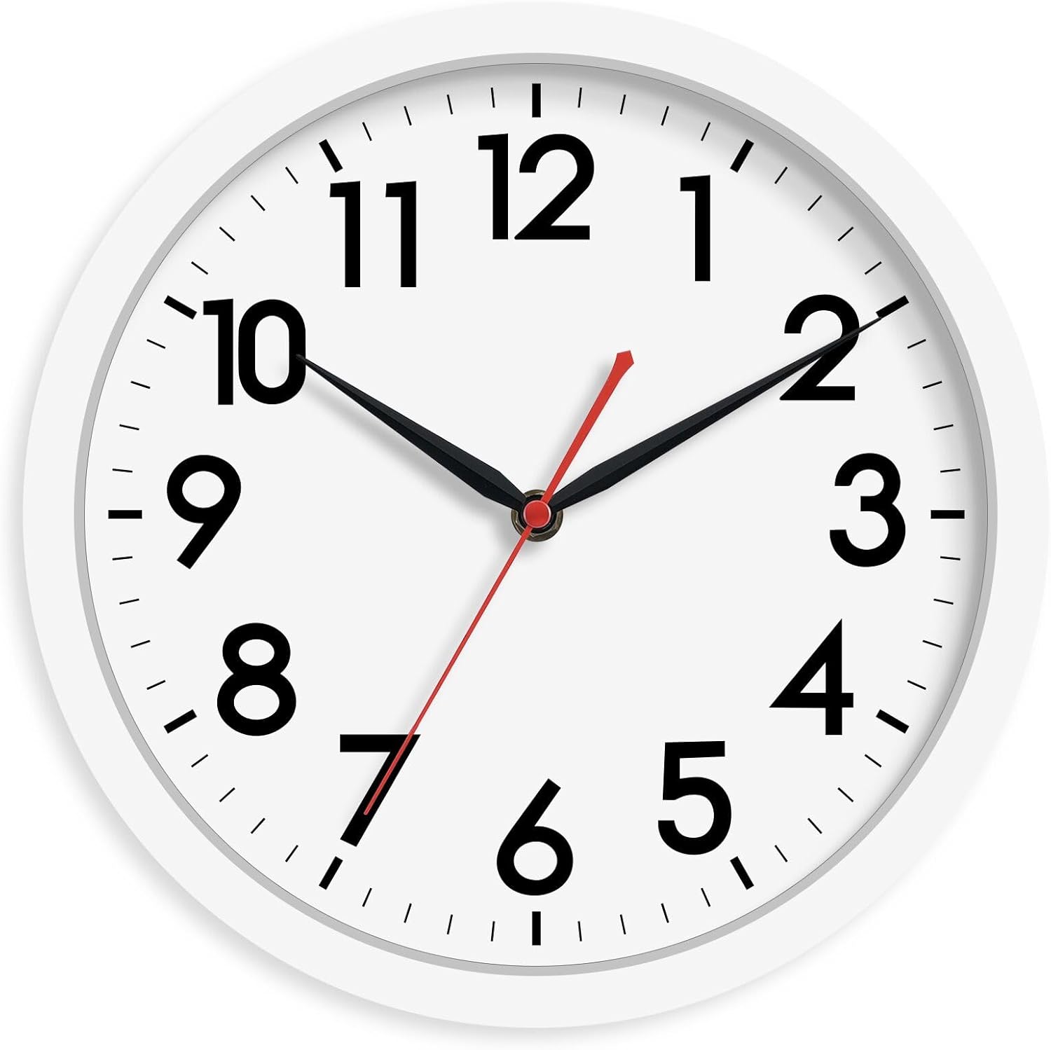 Battery Operated Black Wall Clock — 18" — C_white