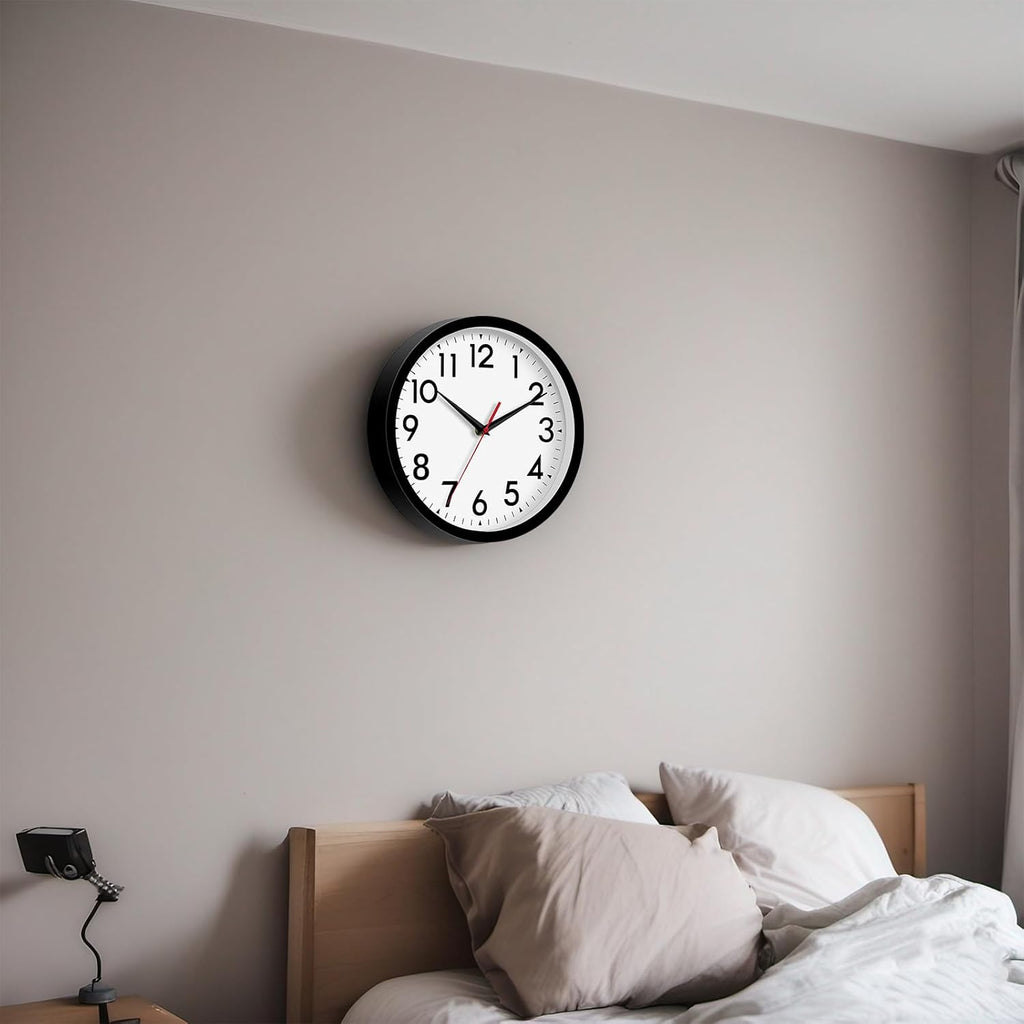 Battery Operated Black Wall Clock — 14" - View 9