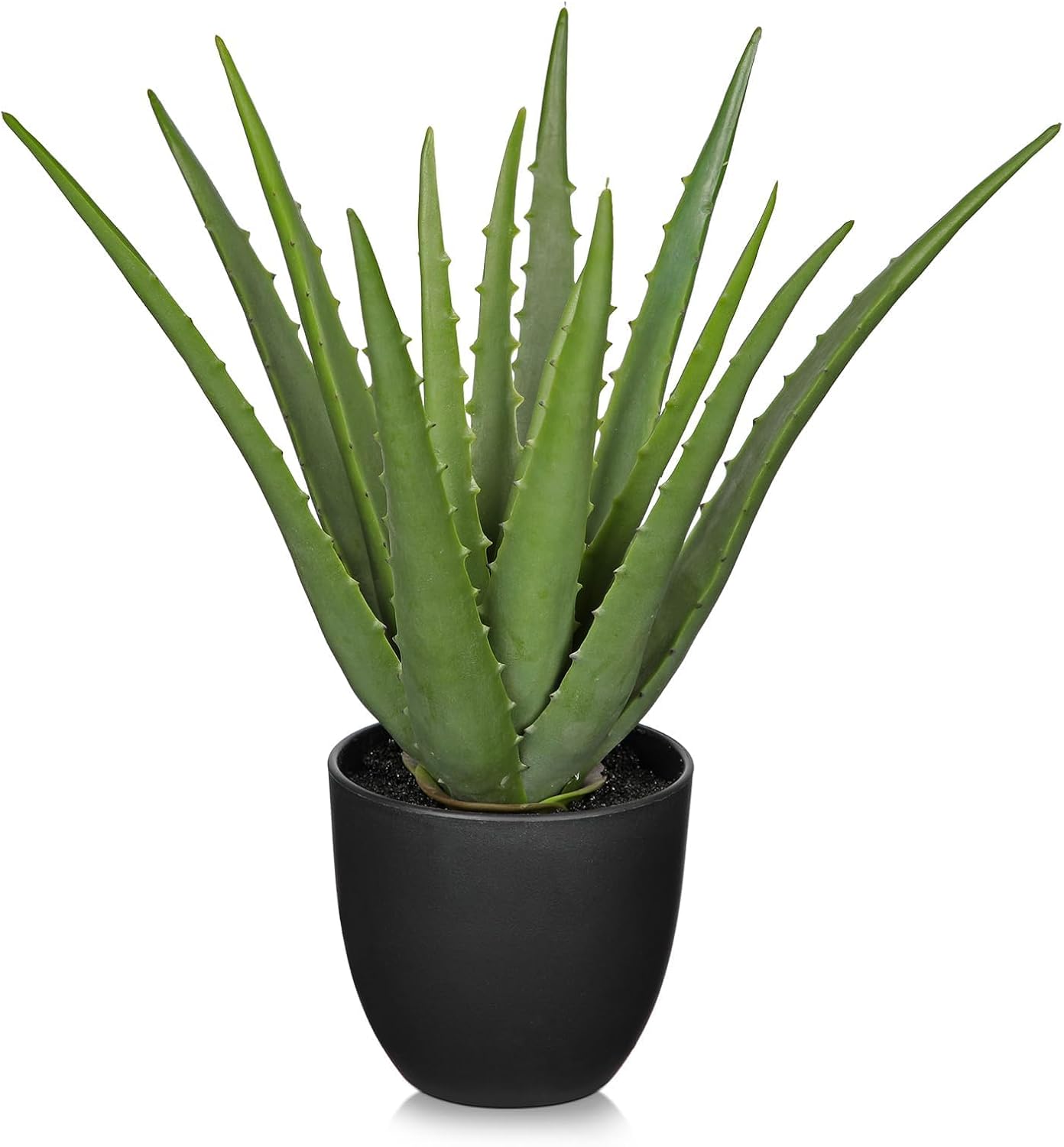 Black Faux Succulent — 13" — Black-13"