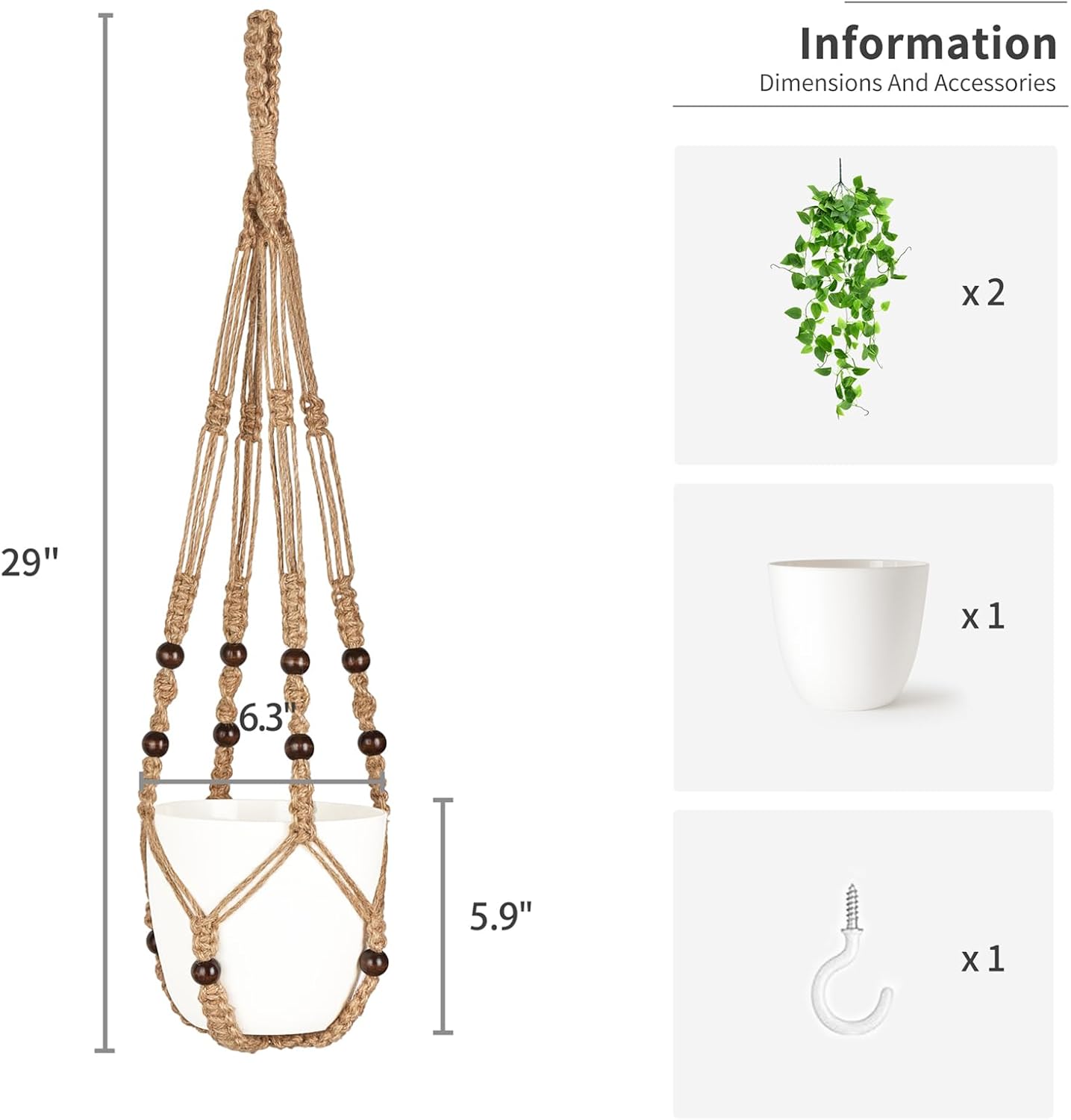 Boho Black Artificial Plant - View 6