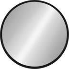 Round Modern Wood Wall Mirror — 21.6" - View 2
