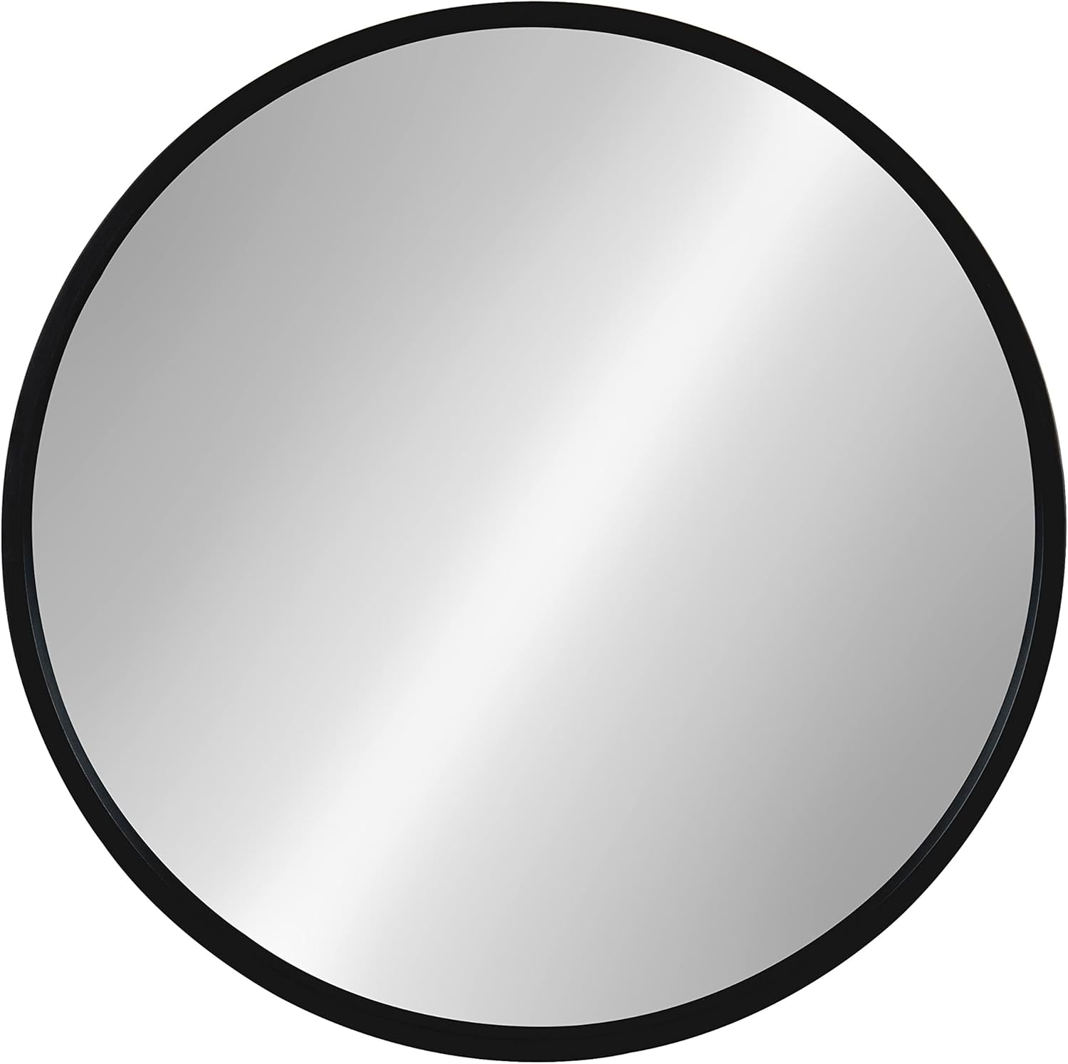 Round Modern Wood Wall Mirror — 21.6" - View 2