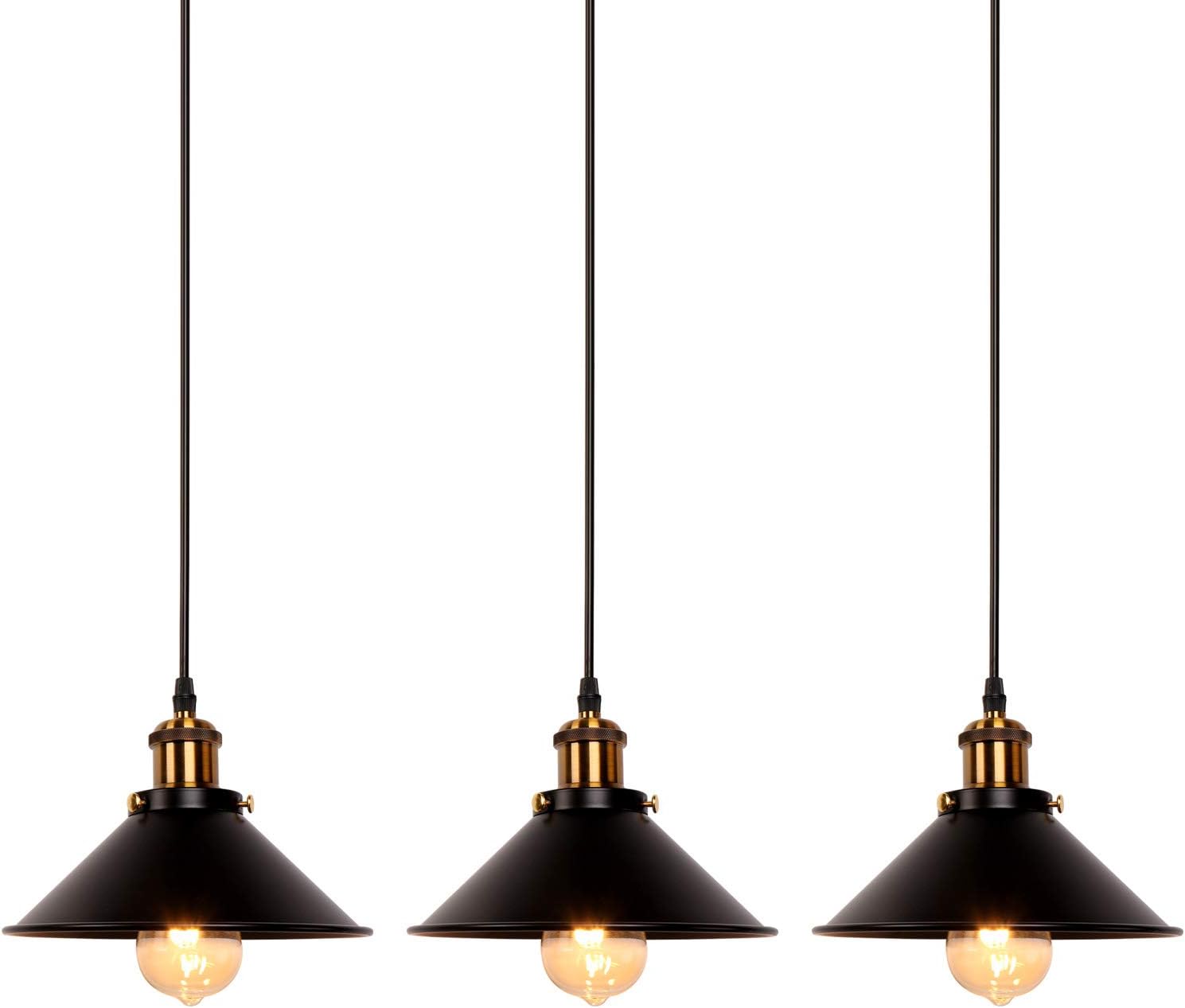 Farmhouse Metal Pendant Light — 3 Pack