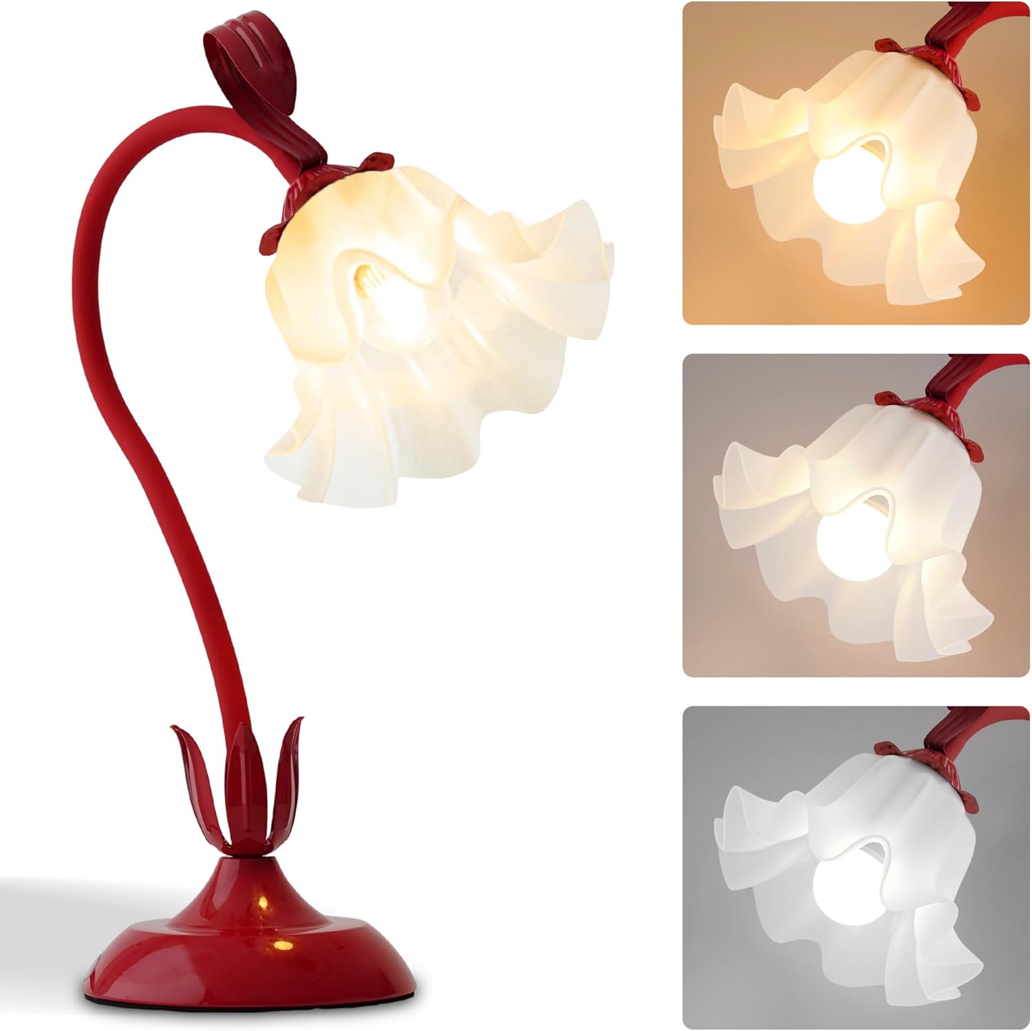 Vintage Green Bedside Lamp — Red lamp