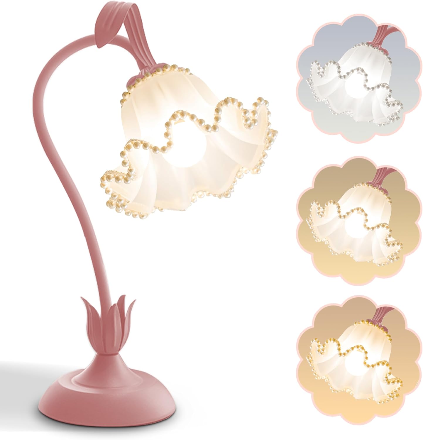 Vintage Green Bedside Lamp — Pink Pearls