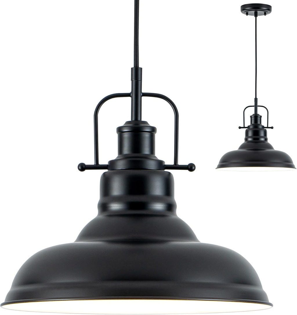 Adjustable Black Pendant Light — Metal Black