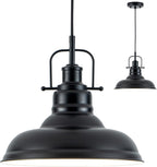 Adjustable Black Pendant Light — Metal Black