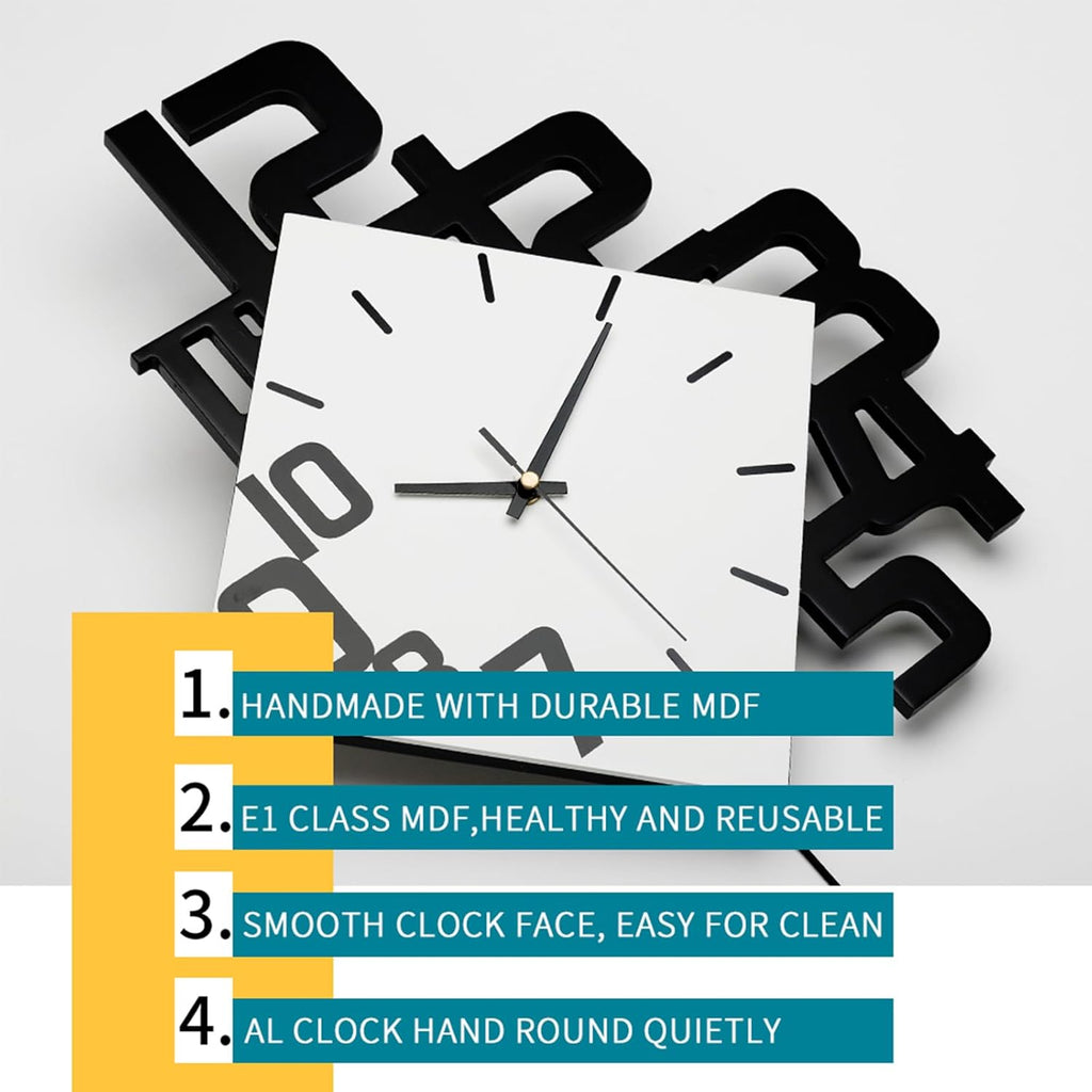Battery Operated Modern Wood Wall Clock — 30" - View 6