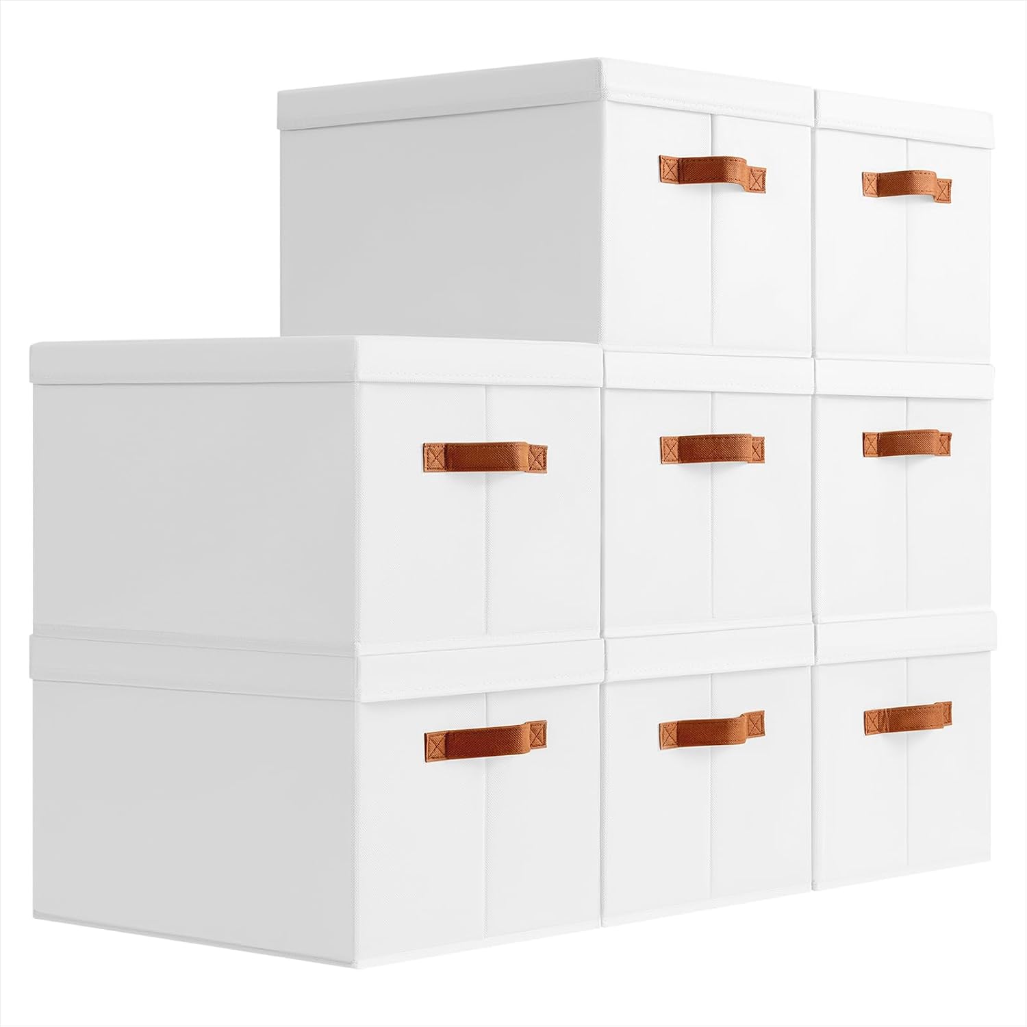 Beige Storage Bin — White