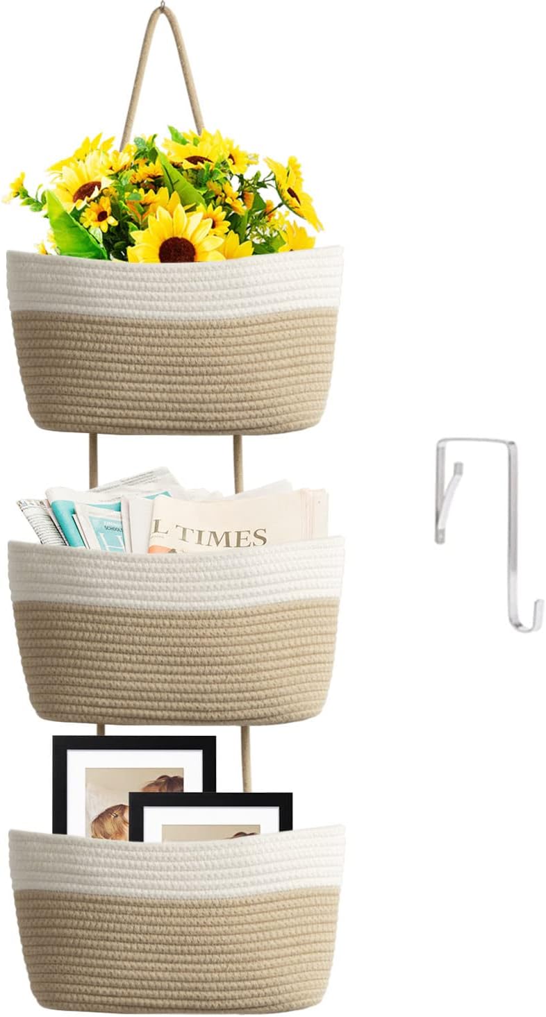 Boho Black Vase — White + Jute