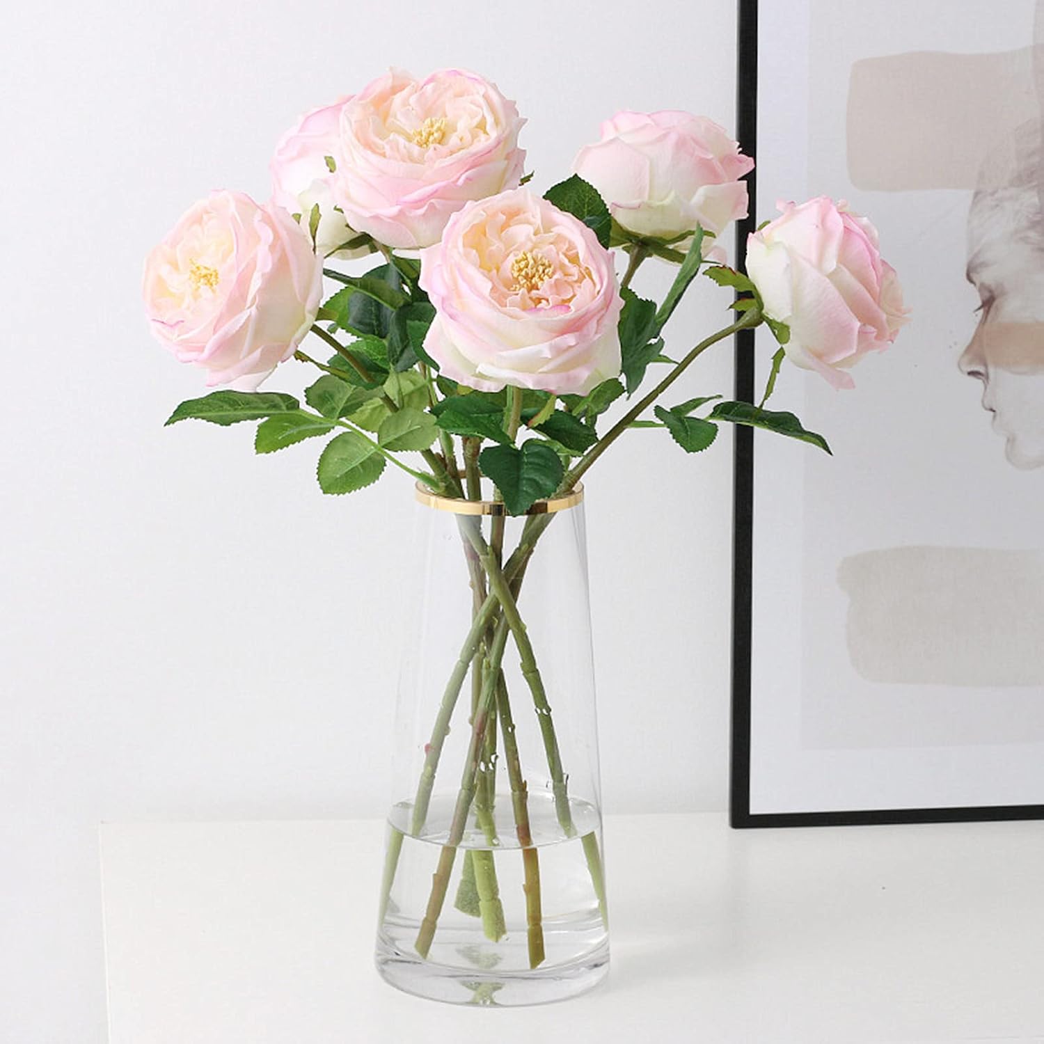 Gold Artificial Flowers — 4 PCS