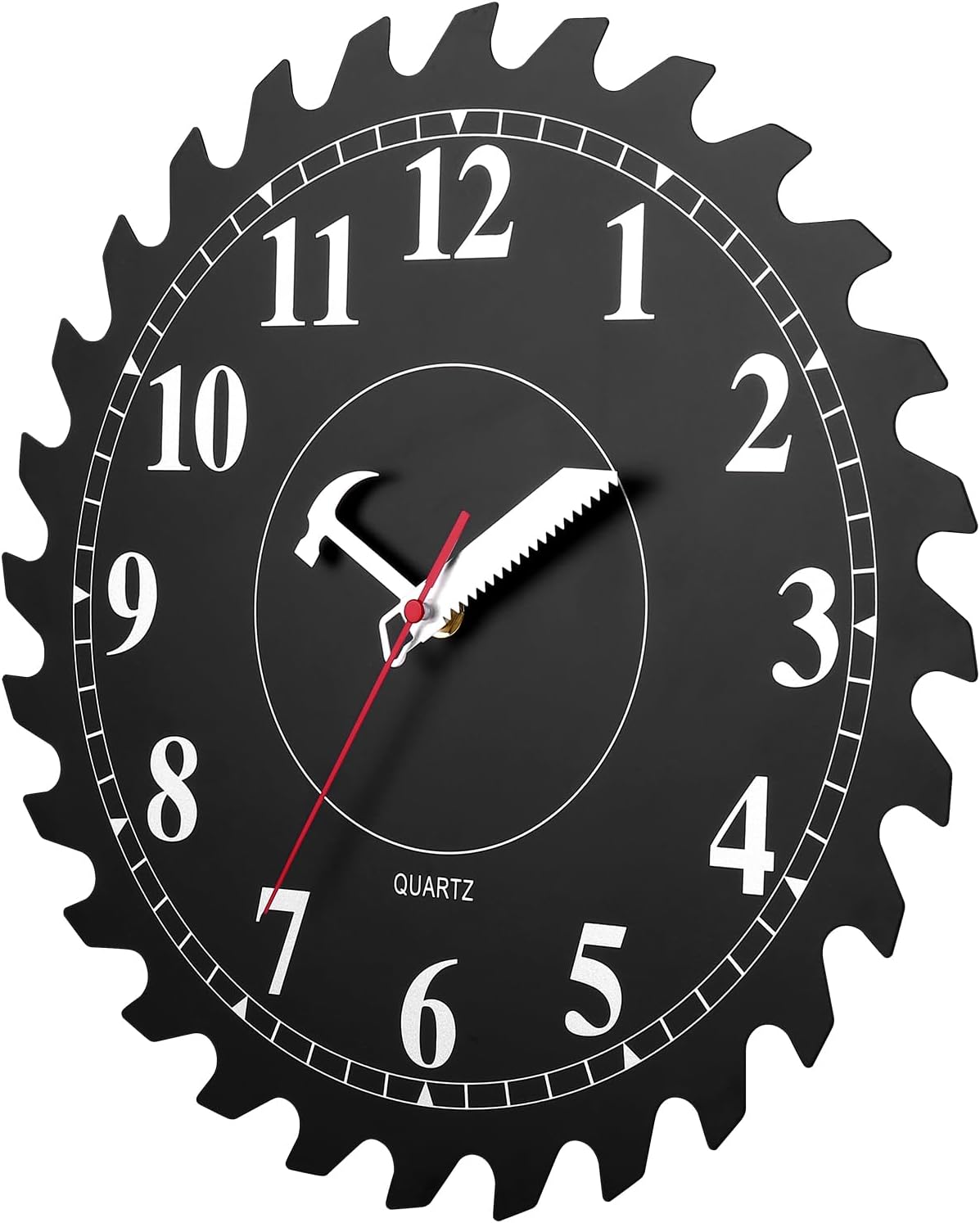 Black Wall Clock — 12" - View 2