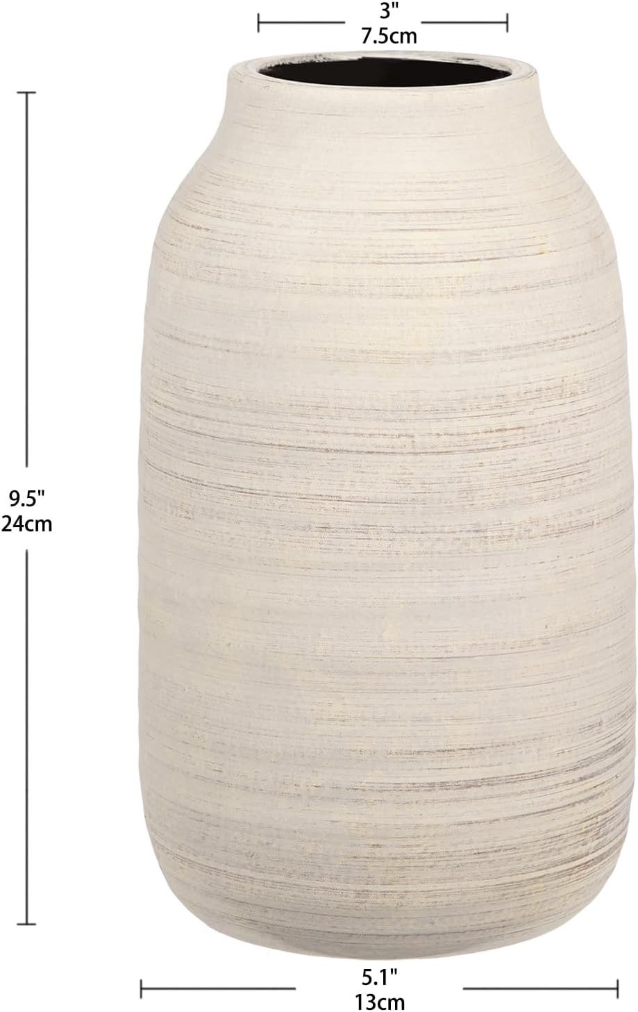 Vintage Farmhouse Brown Vase — 6" - View 2