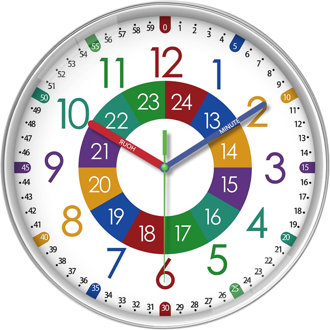 Battery Operated Black Wall Clock — 16" — 16 Inch-1pcs