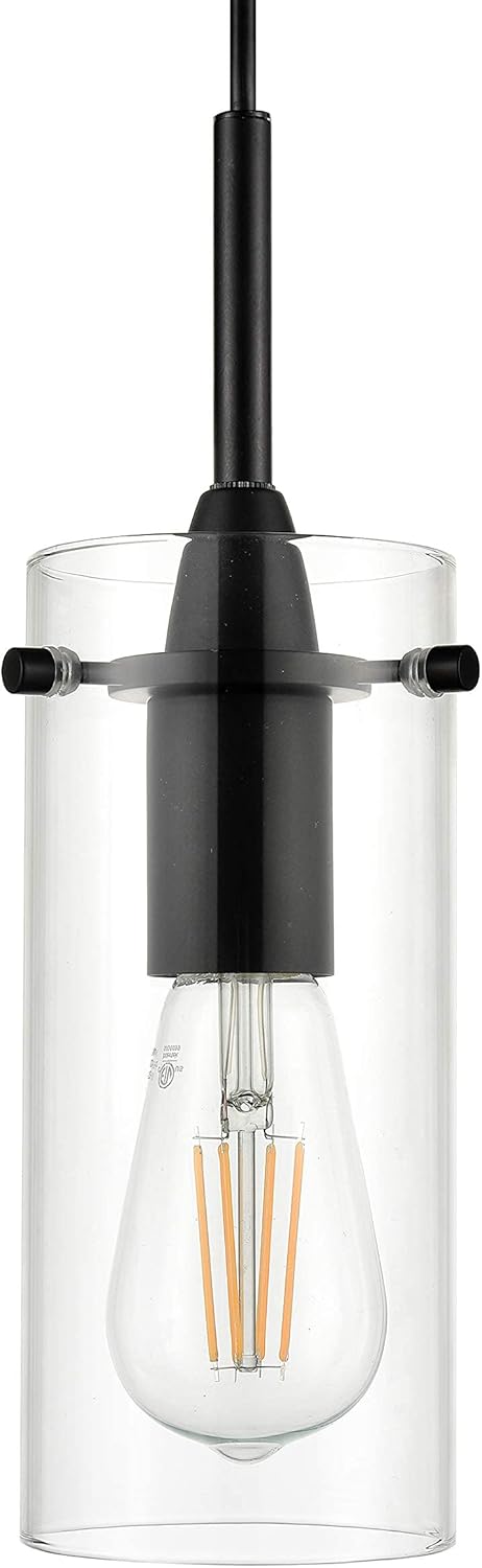 Modern Black Chandelier — 3-Light - View 5