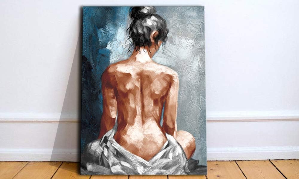 Modern Metal Framed Wall Art — 16" — Nude Woman