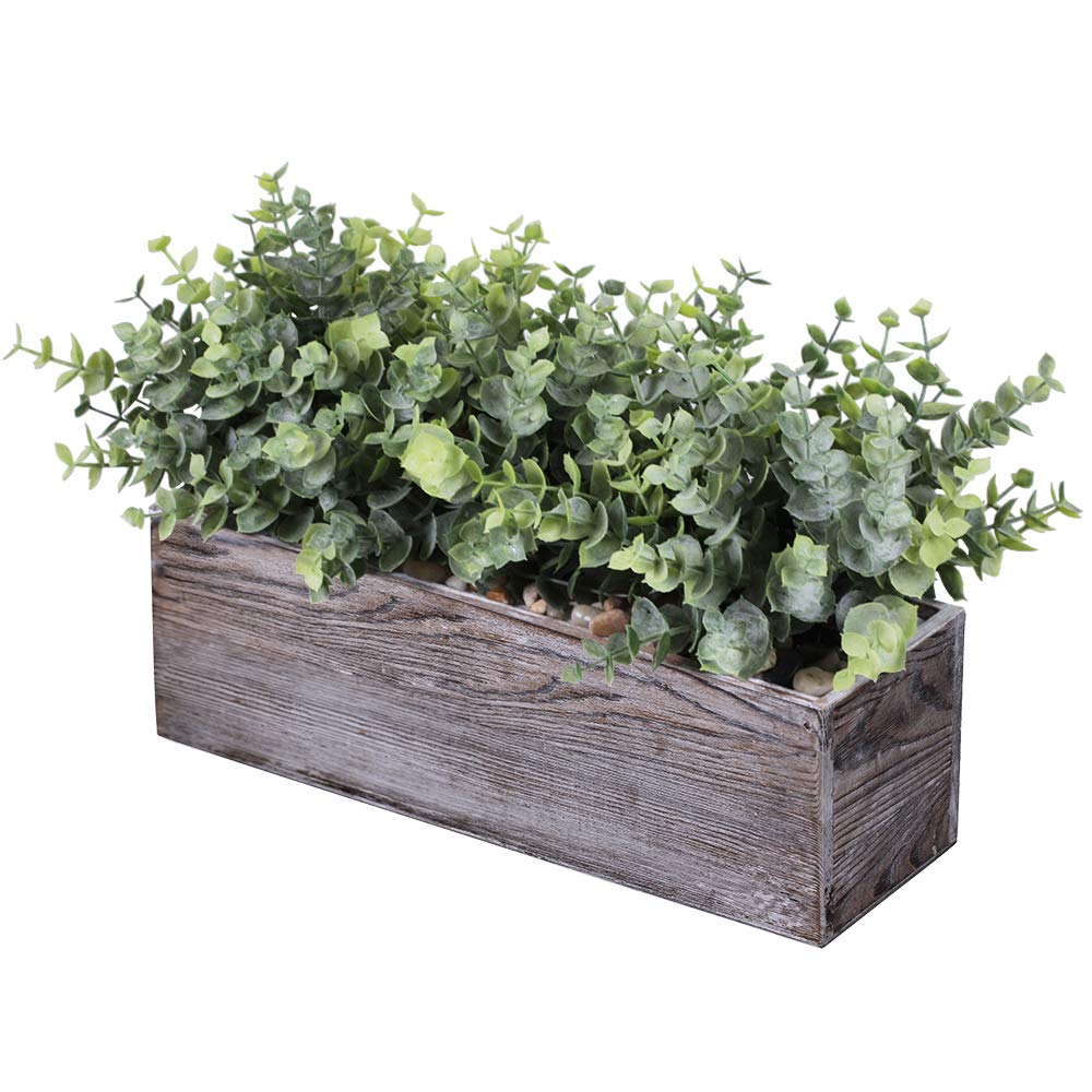 Rectangular Farmhouse Wood Artificial Plant