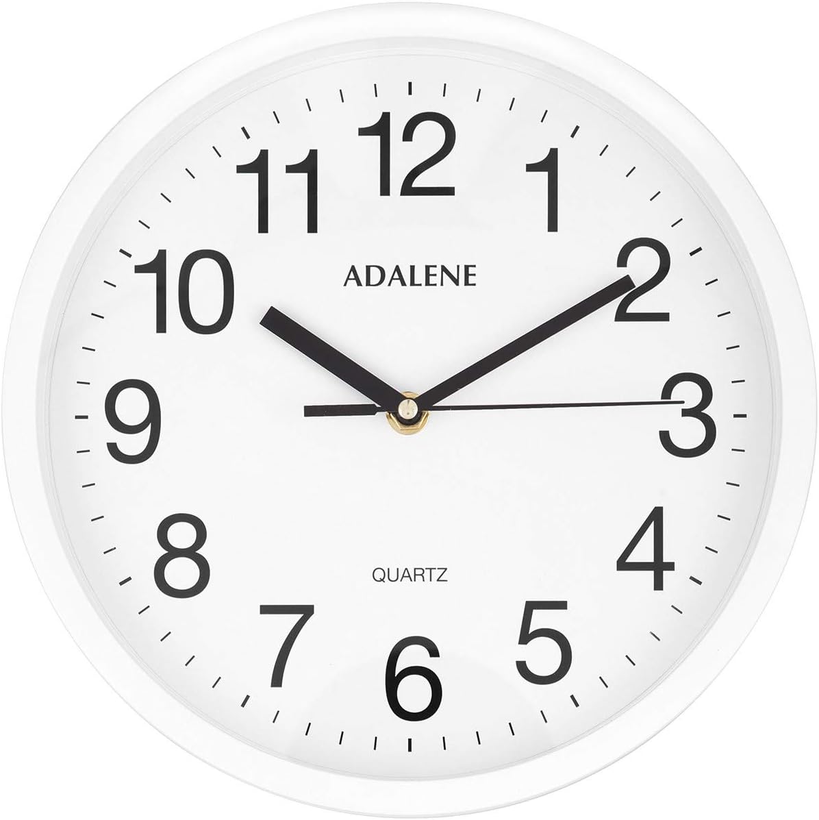 Battery Operated Modern White Wall Clock — 8" — White
