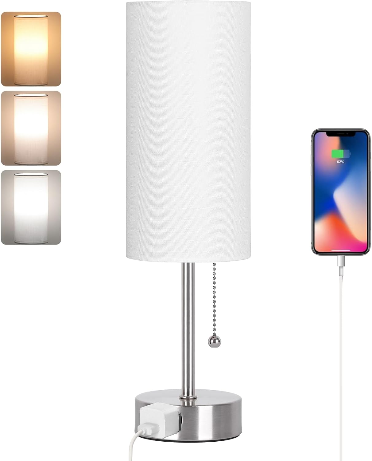 Black Nightstand Lamp — 15 in
