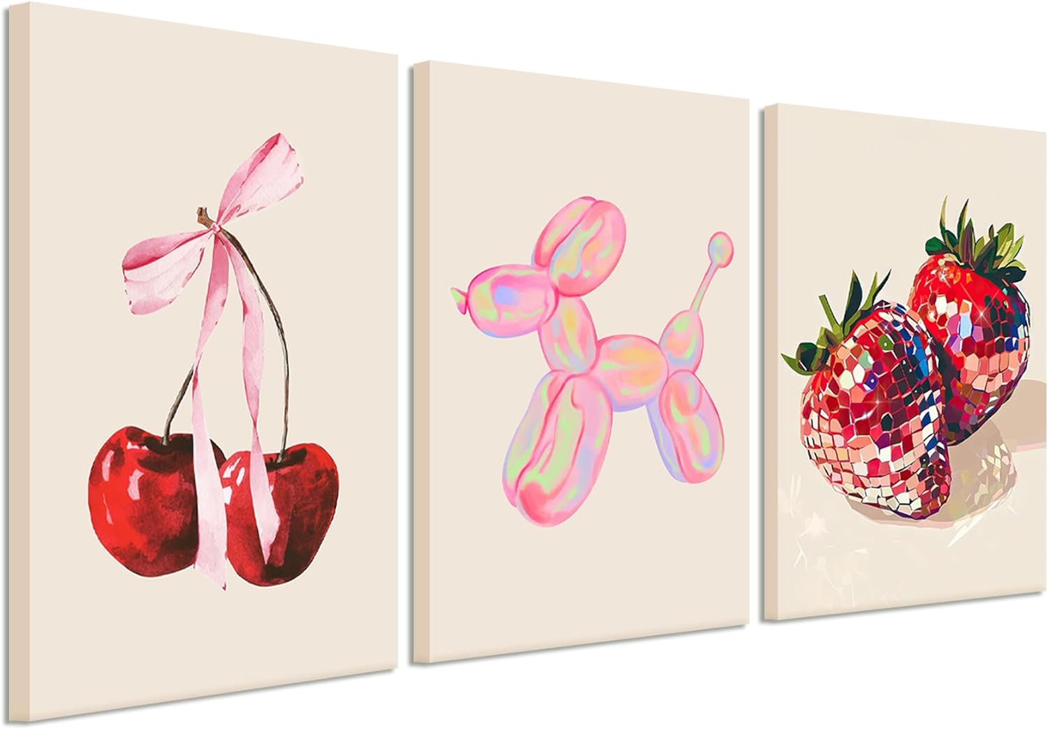 Framed Pink Canvas Wall Art — 16" — Pink
