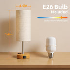 Dimmable Beige Bedside Lamp - View 6
