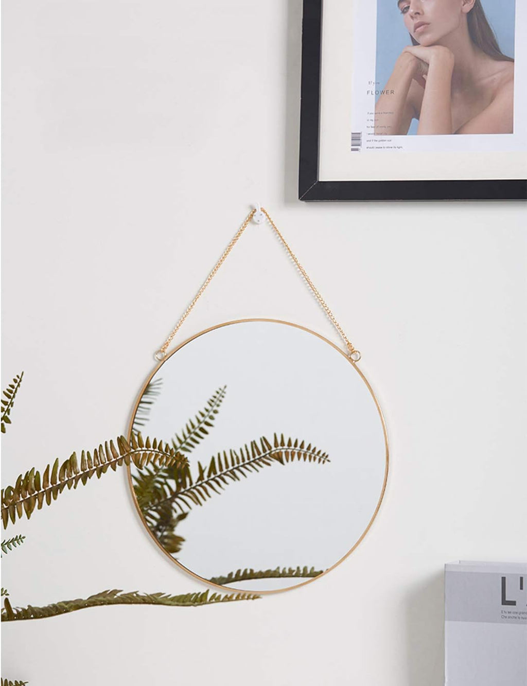 Luxe Black Round Mirror - View 3