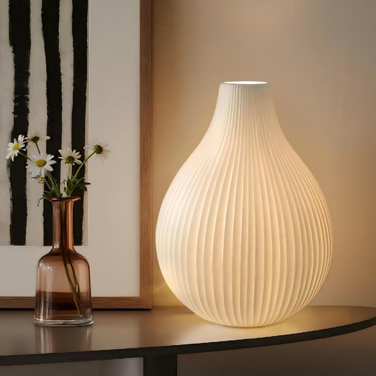 Dimmable Modern Ceramic Bedside Lamp — 20.6" — Delia