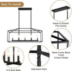 Adjustable Farmhouse Black Chandelier — 7-Light - View 4