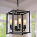 Farmhouse Black Chandelier — 4-Light — Black
