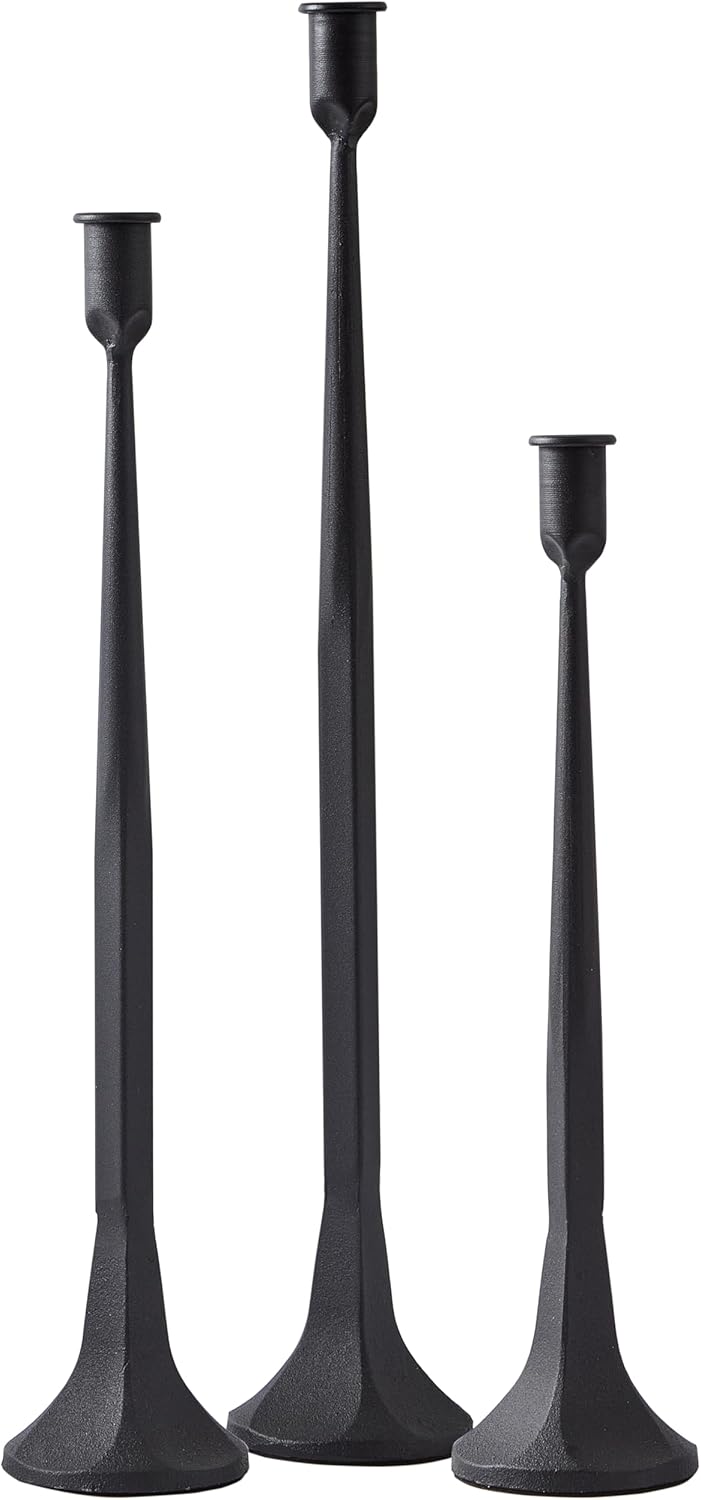 Luxe Black Candle — Set of 3 — Black