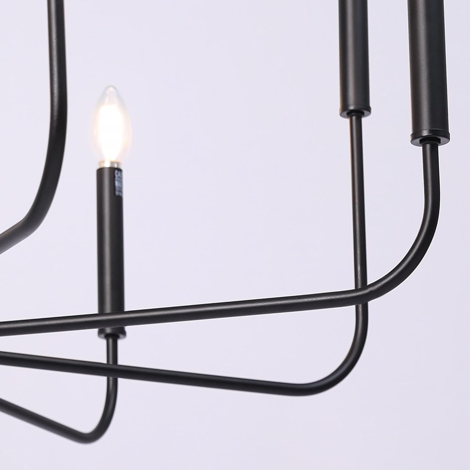 Farmhouse Black Chandelier — 8-Light - View 7