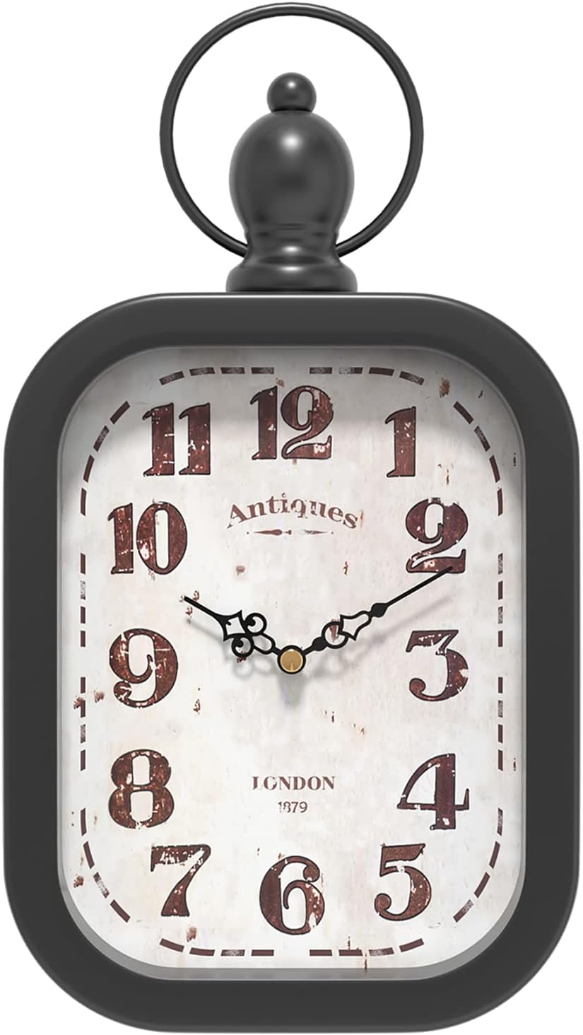 Battery Operated Farmhouse Black Wall Clock — 15.5" — Black