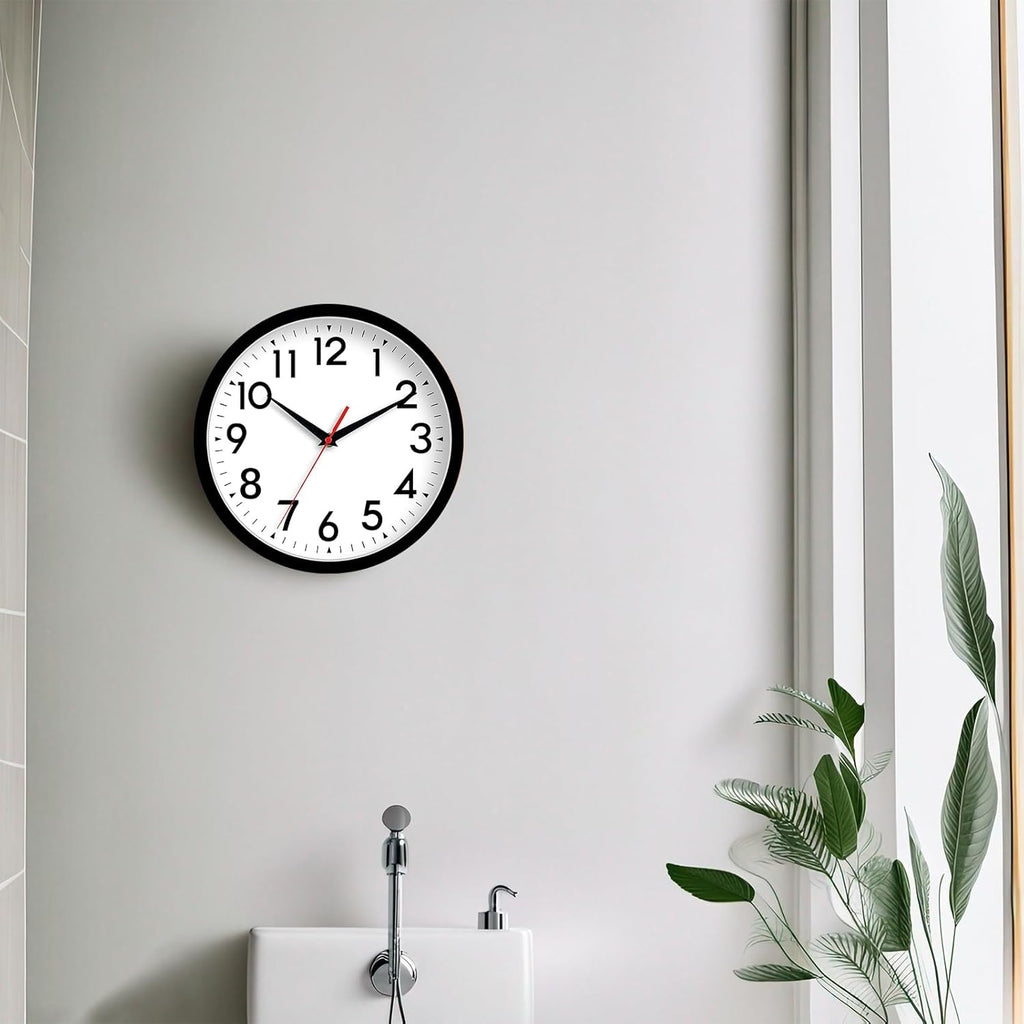 Battery Operated Black Wall Clock — 14" - View 7