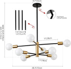 Adjustable Luxe Black Chandelier — 8-Light - View 2
