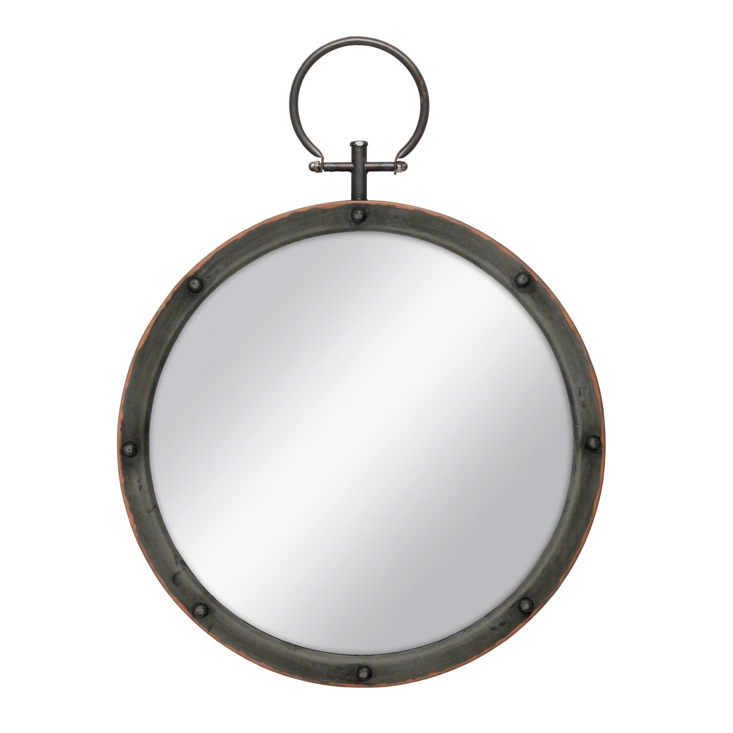 Round Farmhouse Metal Mirror — 21.1"